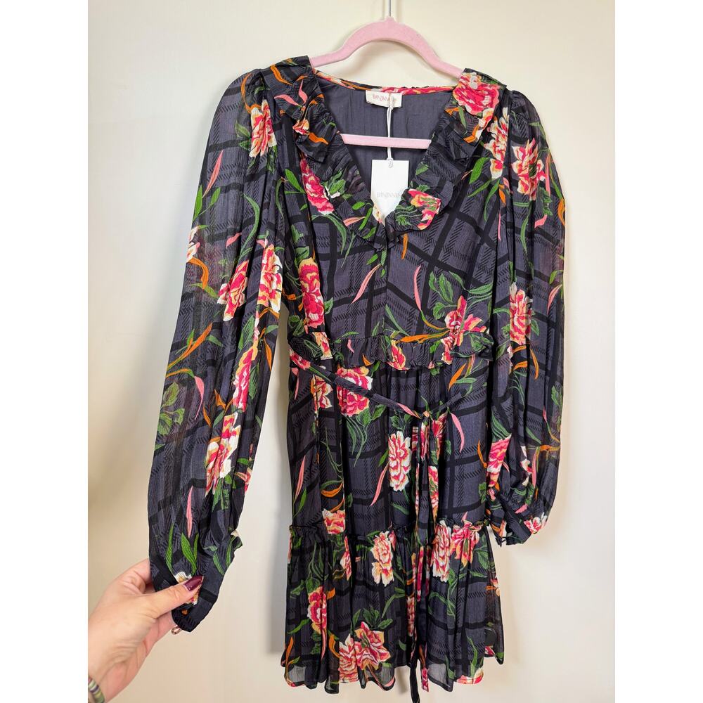 NEW NWT Banjanan Florence Flora Long Sleeve Mini Dress Size XS